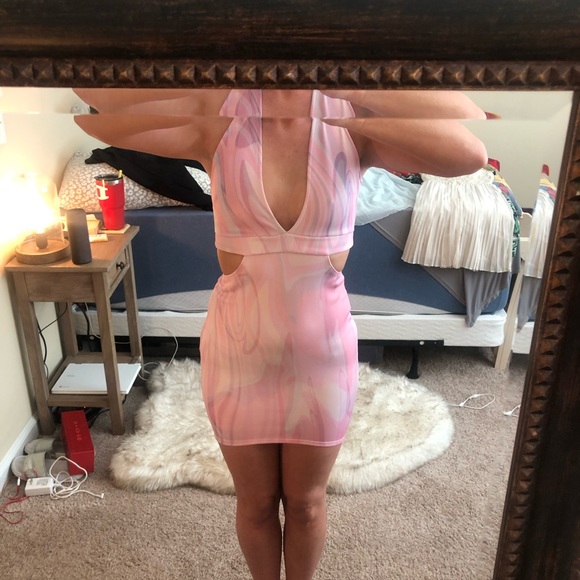 Pink and white fitted tobi mini dress - Picture 6 of 7